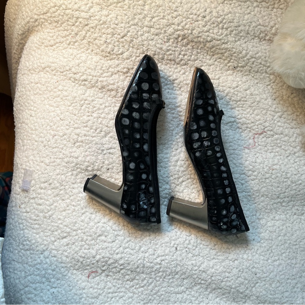 Elegant Black Polka Dot Pumps Made In Spain